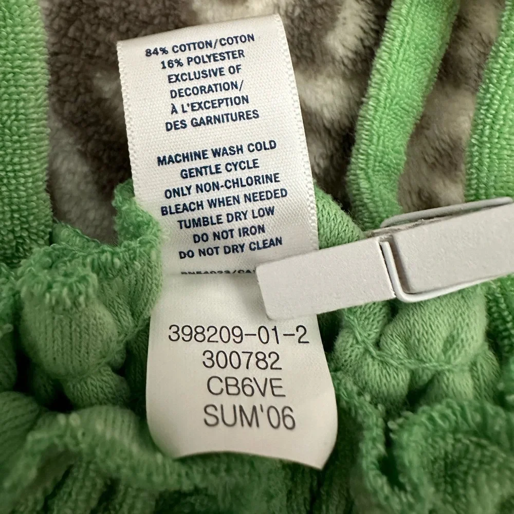 2006 Old Navy Terrycloth Swim Coverup Dress in Green Size 6-12 months